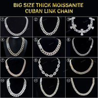 Collar de Cadena Cubana con Incrustaciones de Moissanita VVS, Estilo Hip Hop Personalizado, Chapado en Oro de 18K, Plata 925, Joyería Fina para Hombre