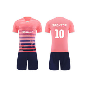 Conjunto de Camiseta de Fútbol de Poliéster Transpirable de Secado Rápido con Sublimación Personalizada Unisex, Impresión de Nombres, Cuello en V, Pantalones Cortos de Fútbol para Equipo - Product Image 3