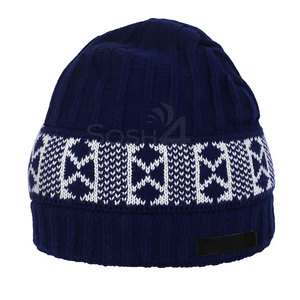 Hot Selling Low MOQ Custom Made Design Different Color 100% Wool Lightweight Jacquard Unisex Beanies <b>Hat</b> Durable Material - Product Image 1