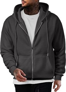 Venta caliente de los hombres de alta calidad Full Zip Gradient Hoodie con logotipo personalizado con cremallera Sudadera con capucha Patrón sólido - Product Image 3