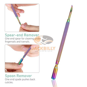 ชุดเครื่องมือ podiatrist 3ชิ้นแบบมืออาชีพตะไบเล็บสองด้านที่ตัดหนังกำพร้าและดันหนังกำพร้าสำหรับดูแลเล็บอย่างแม่นยำ - Product Image 2