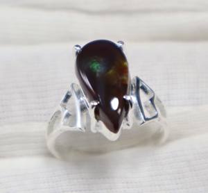 Anillo de Plata de Ley 925 con Cabujón de Ágata de Fuego Mexicana Natural para Bodas y Aniversarios - Product Image 5