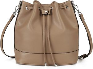 Sac seau imperméable en cuir marron de luxe Style vintage sac à main à bandoulière femmes Durable mode fourre-tout fermeture à glissière pour le bureau - Product Image 3