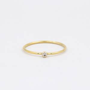 Zircon Gemstone Minimalist Cut 925 Sterling Silver Bezel Set <b>Ring</b> for Wedding Mother's Day & Valentine's Day Gift - Product Image 1