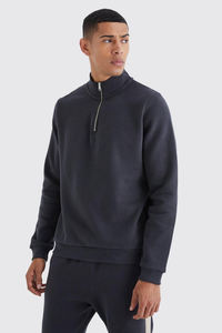 Chándal Conjunto de 2 piezas 100% algodón Logotipo personalizado Pantalón Acampanado y Jersey Media cremallera Sudadera con capucha Chándal para hombres - Product Image 6