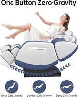 Sillón de Masaje de Cuerpo Completo, Sillón de Masaje Shiatsu de Gravedad Cero, Reclinable, con Calefacción de Cintura y Pantorrillas, Masaje de Pies, Bluetooth, Control Grande