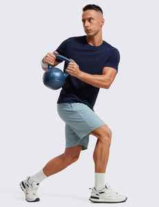 2 in 1 <b>Layers</b> Sports Workout Gym Shorts Wholesale Price Quick Dry Gym Yoga Training Shorts Zipper Pockets 7-Inch Mens Gym Shorts - Product Image 2