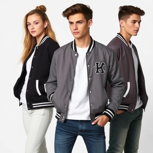 Veste de baseball de style vintage : corps en laine, manches en cuir, qualité supérieure, patchs de logo personnalisés, matelassage épais et chaud - Product Image 4