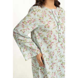 ชุดลำลอง IUSTTS-2126 สำหรับสุภาพสตรี ฤดูใบไม้ผลิ/ฤดูร้อน ผ้าชีฟองพิมพ์ลาย แขนสามส่วน เสื้อท่อนบนและกางเกงขาสั้น - Product Image 5