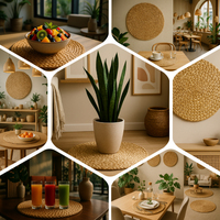 Tapis de table en jute tissé à la main avec support RTS parfait pour les repas écologiques ajouter un charme naturel à chaque repas avec un napperon rond durable