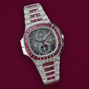 Montre-bracelet analogique en acier inoxydable de 41mm personnalisée pour hommes Style Hip Hop Antique Baguette Moissanite Diamant Chic Charme - Product Image 1