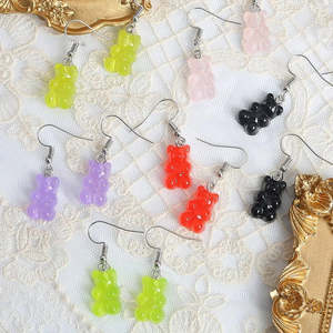 Modernos Pendientes Colgantes y de Botón Nounours Bonbons con Perlas de Agua Dulce y Circonitas, Estilo Religioso para Fiestas - Product Image 3