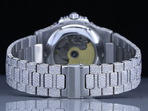 Montre à quartz en diamant entièrement cloutée de qualité supérieure pour hommes VVS Clarity Moissanite Watch from India - Product Image 4