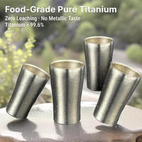 Cangkir Bir Titanium Murni 10oz Tanpa Rasa Logam Dinding Ganda Kelas Makanan Ultraringan Tahan Lama untuk Bar Rumah