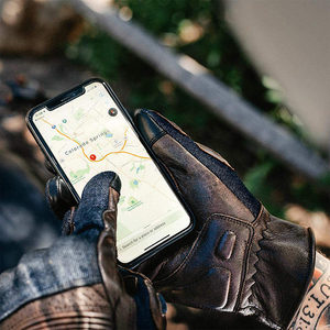 Denim & Black Leather Touchscreen <b>Motorcycle</b> Biker Patchwork Protective Breathable Waterproof Motorbike Gloves - Product Image 4