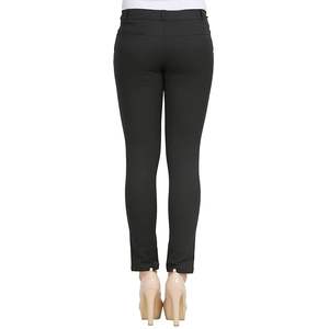 Leggings formels en coton pour femmes Logo en relief Poche double face Taille moyenne Conception plissée Respirant Coupe régulière Brodé - Product Image 1