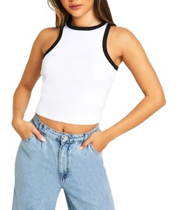 Camiseta sin mangas de entrenamiento de moda para mujer, decoración, colores llamativos, rendimiento atlético, sin mangas, cuello redondo, ajuste ajustado, comodidad - Product Image 5