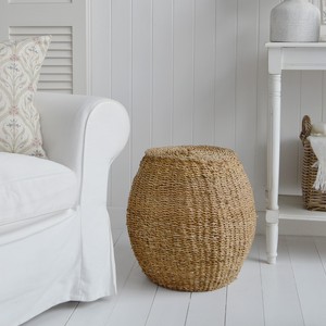 Top Quality Seagrass Stool Natural Straw Ottoman <b>Dressing</b> <b>Chair</b> Handmade Multifunctional Modern Pouf and Ottomans - Product Image 1