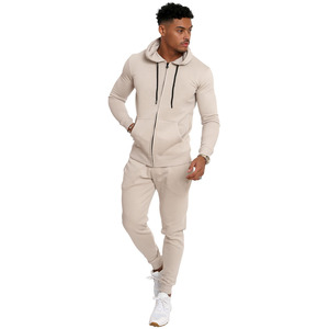 Ropa deportiva de diseñador para hombre, ropa deportiva de dos piezas personalizada lisa, chándales deportivos con logotipo personalizado de algodón para hombre - Product Image 1