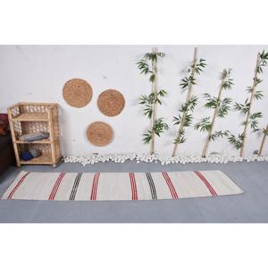 Vintage Turkish <b>Runner</b> <b>Rug</b> 1.8x8.6 ft (56x261 cm), Beige Floral Kilim <b>Rug</b> - Product Image 2