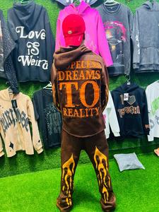 Conjunto de ropa de calle con parche bordado desgastado personalizado, pantalones de chándal lavados con ácido desteñidos por el sol para hombre, Sudadera con capucha de talla grande - Product Image 5