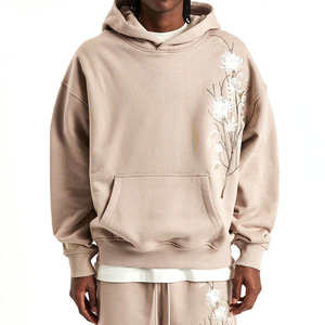 Sweat-shirt pour homme en coton mélangé de qualité supérieure, séchage rapide, brodé, uni, teint en pièce, pour l'hiver, motif uni, en gros - Product Image 1