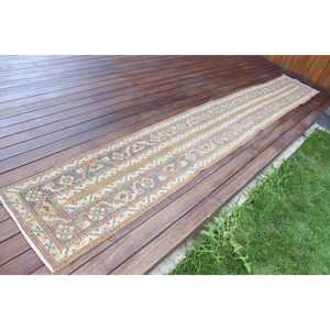 1.6x12.6 ft Vintage <b>Runner</b> <b>Rug</b>, Turkish Brown Ombr <b>Rug</b> - Product Image 2