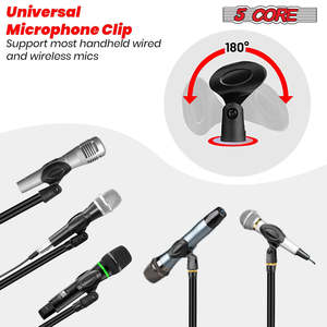5 Core Mic Stand Floor Height Adjustable <b>Tripod</b> Microphone Stands w Extending Telescoping Boom Arm - Product Image 5