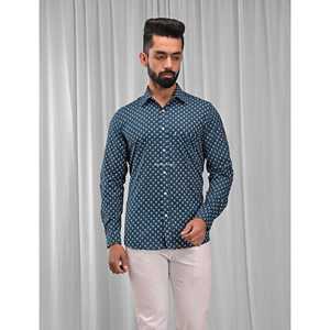 Chemise décontractée pour homme à imprimé floral en coton, manches longues et col montant, 100 % popeline et tissu Oxford respirant, ODM OEM - Product Image 1