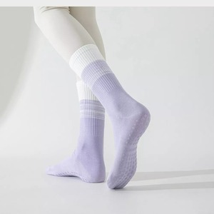 Calcetines transpirables de algodón Pastel con agarre a media pantorrilla para chicas jóvenes, antideslizantes, puntos de suela completa para Yoga, Pilates, hogar, interior, venta al por mayor - Product Image 2