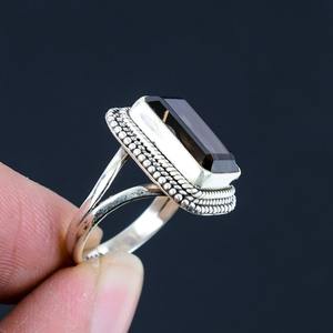 แหวนเงินสเตอร์ลิง925สไตล์โบโฮประดับพลอยบุษราคัมทำด้วยมือสำหรับเป็นของขวัญแต่งงาน - Product Image 4