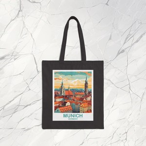 For Munich Germany Travel <b>Canvas</b> <b>Tote</b> Bag Vintage Style Memory Gift Present T2EU_GEMU1 - Product Image 3