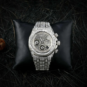 Personalizado Lujoso Sparkling VVS Leb Grown Diamond Reloj Hecho a mano Totalmente Iced Out Diamond Hip Hop Relojes Precio al por mayor - Product Image 1