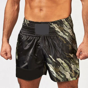 Shorts de Muay Thai pour hommes, couleur unie, satin, taille haute, élastique, séchage rapide, shorts de sport - Product Image 5