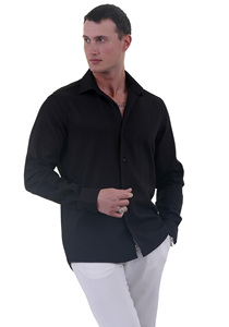 Chemise Homme Automne à Manches Longues, Col Montant, Coupe Slim, en Mélange de Coton Respirant, Style Décontracté et Élégant pour le Travail et les Affaires - Product Image 5