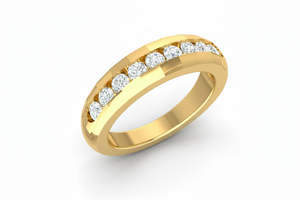 Bague en diamant sertie de canaux à bords biseautés pour femme, pour mariage, fête, anniversaire, cadeau, célébrations romantiques - Product Image 4