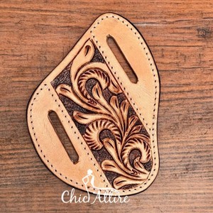 2025 nouveauté Style occidental taillé à la main en cuir couteau couverture haute qualité en cuir véritable couteau gaine pour une utilisation en extérieur - Product Image 1