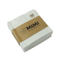 Ensemble de 5 lingettes tissées en tissu mousseline 100% coton biologique, écologiques, séchage rapide, haute qualité, MIMI FASHION, 25x25cm, Vietnam
