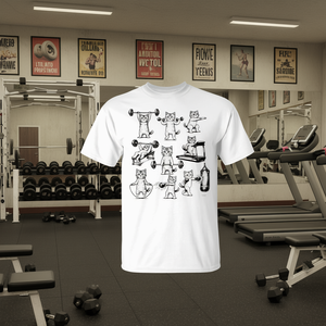 Camiseta Vintage Retro de Gimnasio con Diseño de Gato para Levantamiento de Pesas, Promocional, para Amantes del Ginnasio y los Gatos - Product Image 3