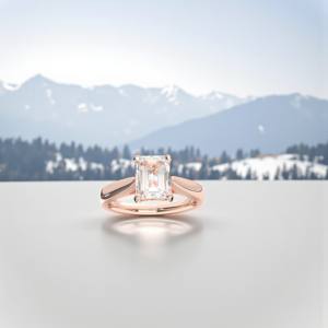 1.00กะรัต E-F/VSS-VS เพชรโมอิสมรกตแหวนหมั้น10K14K18K เพชรทำด้วยมือสีทอง - Product Image 3