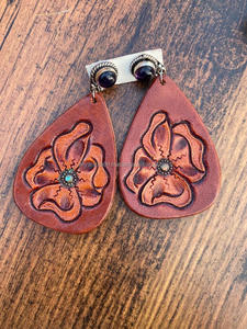 มาใหม่สไตล์ตะวันตกมือเครื่องมือแกะสลักต่างหูหนังผู้หญิงน่ารักอินเทรนด์ต่างหูหยดน้ําตาเครื่องมือหนังแฟชั่นเครื่องประดับ - Product Image 3