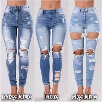 Sous-vêtements pour hommes adultes en denim délavé et usé, sexy, décontractés, en coton et élasthanne, coupe droite, surplus de vêtements, stock excédentaire, coupe ajustée