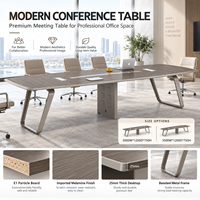 Table de Conférence Moderne de Luxe, Bureau de Salle de Réunion Haut de Gamme, Mobilier de Bureau Élégant pour Espace de Travail d'Entreprise