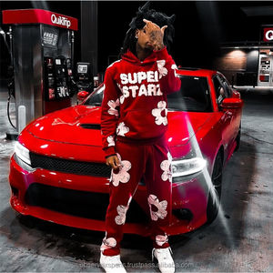 Survêtements d'hiver personnalisés en coton lourd délavé à l'acide avec appliques brodées, séchage rapide, respirant, streetwear, sweats à capuche zippés - Product Image 5