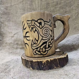 Jarra de cuerno para beber vikingo hecha a mano auténtica, taza de Stein segura para alimentos de inspiración medieval, la empresa de fabricación más grande para cerveza - Product Image 1