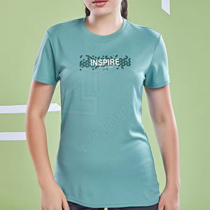 Camiseta de manga corta para mujer, Camiseta 100% de algodón, camiseta informal lisa de manga corta con cuello redondo para mujer - Product Image 5
