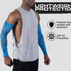 Manchons de compression sportifs pour hommes en polyester à imprimé numérique uni, protection UV UPF 50+, rafraîchissants, toutes saisons - Product Image 5