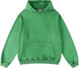 Wholesale OEM Custom Acid Wash <b>Hoodie</b> - Unisex Oversized Vintage Cotton Heavyweight Terry Sweatshirt for <b>Men</b> Women 2025 - Product Image 1