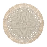Tapis de table bleu fait à la main de 12 pouces, conception personnalisée, coton naturel épais de 3mm, fabriqué à la main en Inde pour la décoration de table