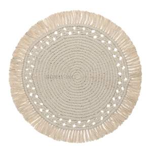 Handmade 12-Inch <b>Blue</b> <b>Table</b> <b>Mat</b> Custom Design Natural Cotton Thick 3mm Handcrafted in India for <b>Table</b> Decoration - Product Image 2